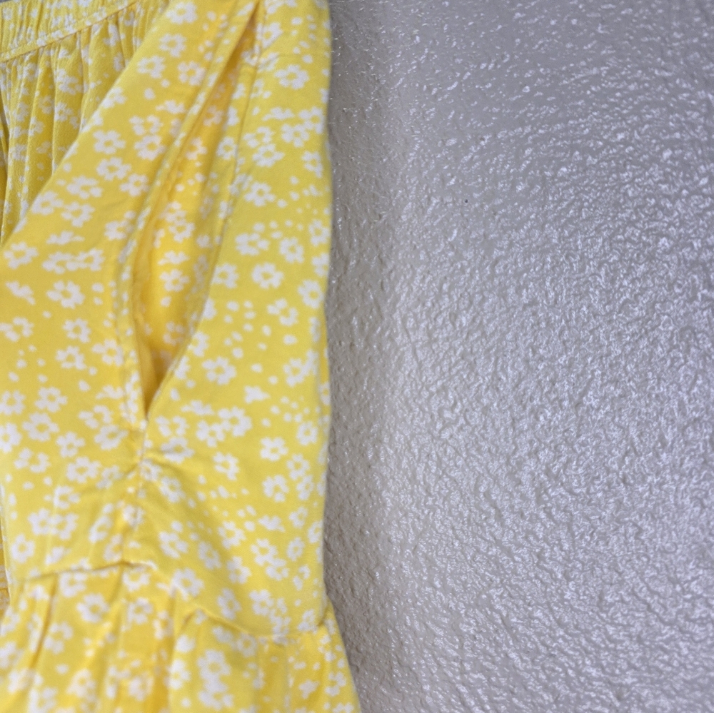 Ambercrombie & Fitch Yellow White Floral Ruffle Mini Skirt Size M - Picture 5 of 13
